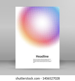 Design elements symbol Editable color halftone frame dot circle pattern on white background. Vector illustration eps 10 frame with black random dots. Round border Icon using halftone circle dots textu