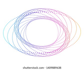 Design elements symbol Editable color halftone frame dot circle pattern on white background. Vector illustration eps 10 frame with rainbow random dots. Round border Icon using halftone circle dots 