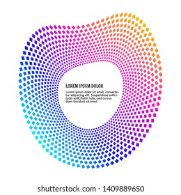 Design elements symbol Editable color halftone frame dot circle pattern on white background. Vector illustration eps 10 frame with rainbow random dots. Round border Icon using halftone circle dots 
