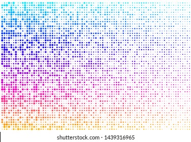Design elements symbol Editable color halftone dot circle pattern on white background rainbow random dots. Geometric halftone gradients. Vector illustration EPS 10 for business card layout, report