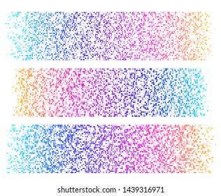 Design elements symbol Editable color halftone dot circle pattern on white background rainbow random dots. Geometric halftone gradients. Vector illustration EPS 10 for business card layout, report
