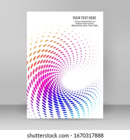 Design elements symbol Editable color halftone frame dot circle pattern swirl on white background. Vector illustration eps 10 frame with colors random dots. Round border Icon using halftone circle dot