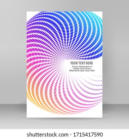 Design elements symbol Editable color halftone frame dot circle pattern swirl on white background. Vector illustration eps 10 frame with colors random dots. Round border Icon using halftone circle dot