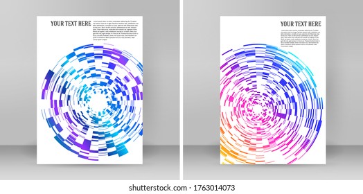 Design elements symbol Editable color halftone frame circle pattern on white background. Vector illustration eps 10 frame with rainbow random gradient. Round border Icon using halftone circle dots