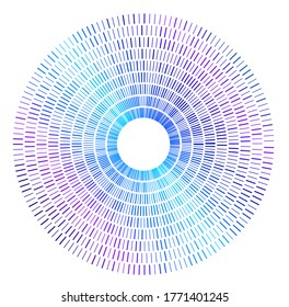 Design elements symbol Editable color halftone frame circle pattern on white background. Vector illustration eps 10 frame with rainbow random gradient. Round border Icon using halftone circle dots