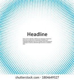 Design elements symbol Editable color halftone frame dot circle pattern on white background. Vector illustration eps 10 frame with black random dots. Round border Icon using halftone circle dots text