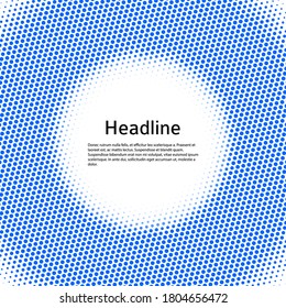 Design elements symbol Editable color halftone frame dot circle pattern on white background. Vector illustration eps 10 frame with black random dots. Round border Icon using halftone circle dots text