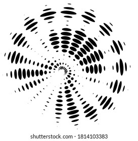 Design elements symbol Editable color halftone frame dot circle pattern swirl on white background. Vector illustration eps 10 frame with black random dots. Round border Icon using halftone circle dots