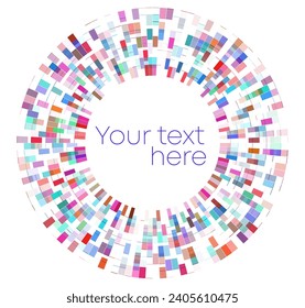 Design elements symbol Editable color halftone frame circle pattern on white background. Vector illustration eps 10 frame with rainbow random gradient. Round border Icon using halftone circle dots