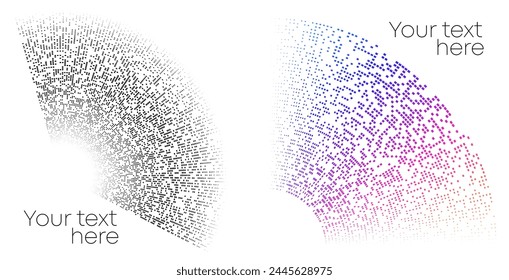 Design elements symbol Editable color halftone frame circle pattern on white background. Vector illustration eps 10 frame with rainbow random gradient. Round border Icon using halftone circle dots