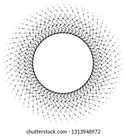 Design elements symbol Editable icon Halftone hexsagon dot pattern on white background. Vector illustration eps 10 frame with black random dots. Round border Icon using halftone circle dots texture