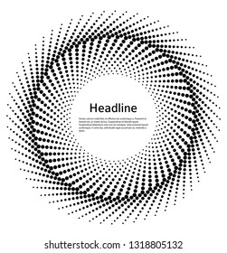 Design elements symbol Editable icon Halftone dot square pattern on white background. Vector illustration eps 10 frame with black random dots. Round border Icon using halftone circle dots texture