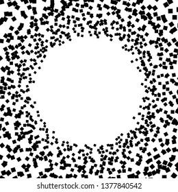 Design elements symbol Editable icon Halftone dot square pattern on white background. Vector illustration eps 10 frame with black random dots. Round border Icon using halftone circle dots texture