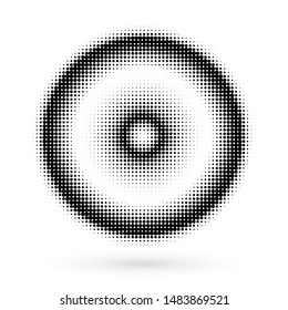Design elements symbol Editable icon Halftone circle pattern black on white background. Vector illustration eps 10 with random dots. Dot data graphic form for booklet layout page, newsletters, banner 