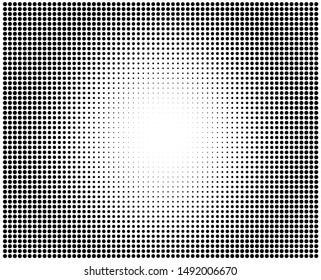 Design elements symbol Editable icon Halftone dot square pattern on white background. Vector illustration eps 10 frame with black random dots. Round border Icon using halftone circle dots texture
