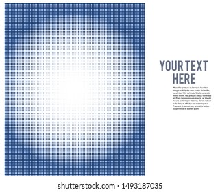 Design elements symbol Editable icon Halftone dot square pattern on white background. Vector illustration eps 10 frame with blue random dots. Round border Icon using halftone circle dots texture