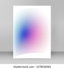 Design elements symbol Editable icon - Halftone cylinder, halftone dot pattern on white background. Vector illustration eps 10 frame with blue purple abstract random dots for technology, electronic