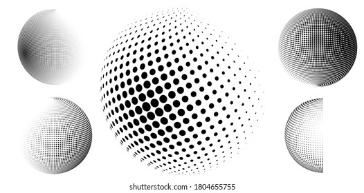 Design elements symbol Editable icon - Halftone circles, halftone dot pattern on white background. Vector illustration eps 10 frame with black abstract random dots for technology, electronic