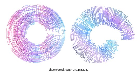Design elements symbol Editable icon Halftone circle pattern black on white background. Vector illustration eps 10 with random dots. Dot data graphic form for booklet layout page, newsletters, banner