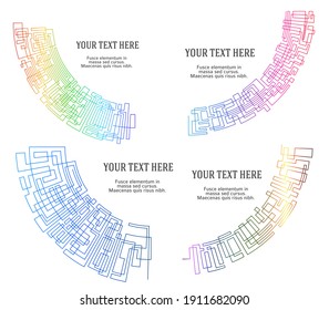 Design elements symbol Editable icon Halftone circle pattern black on white background. Vector illustration eps 10 with random dots. Dot data graphic form for booklet layout page, newsletters, banner