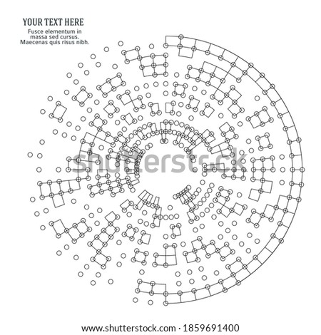 Design elements symbol Editable icon Halftone circle pattern black on white background. Vector illustration eps 10 with random dots. Dot data graphic form for booklet layout page, newsletters, banner