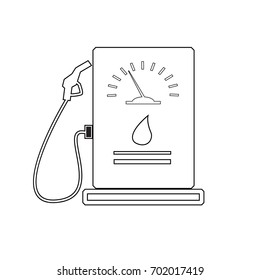 Design elements symbol for Editable sign icon - Includes silhouette Gas station pump with fuel nozzle sign, isolated on white background. Vector illustration eps 10 for infographic company