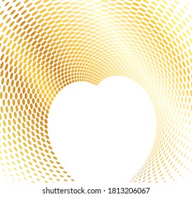 Design elements symbol effect dots fingerprint - Editable icon - silhouette heart, isolated gold on white background. Dotted outline style Vector illustration eps 10 emblem for Valentines day, wedding