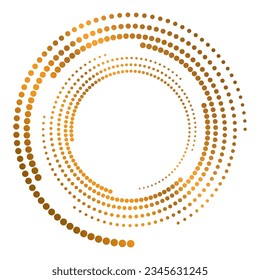 Design elements symbol effect dots fingerprint - Editable icon - silhouette heart, isolated gold on white background. Dotted outline style Vector illustration eps 10 emblem for Valentines day, wedding