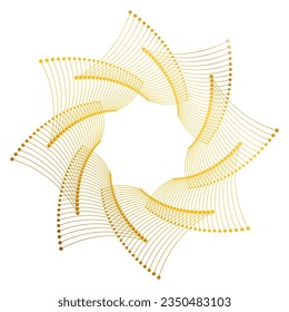 Design elements symbol effect dots fingerprint - Editable icon - silhouette heart, isolated gold on white background. Dotted outline style Vector illustration eps 10 emblem for Valentines day, wedding