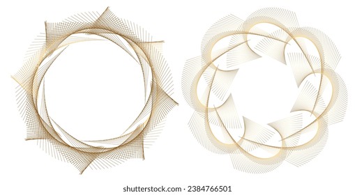 Design elements symbol effect dots fingerprint - Editable icon - silhouette heart, isolated gold on white background. Dotted outline style Vector illustration eps 10 emblem for Valentines day, wedding