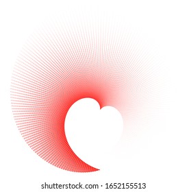 Design elements symbol effect liner fingerprint - Editable icon - silhouette heart, isolated on white background. Lines thick outline style Vector illustration eps 10 created using Valentines day