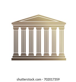 Design elements symbol for Legal & law firm. Colors sign legal law courthouse with columns of justice. Vector illustration eps 10. Can be used for cover page brochure lawyer office, notary company