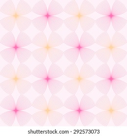 Design elements - tangled colorful waves pattern. Seamless background with thin pink lines. Vector illustration.