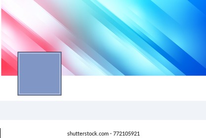 Design elements template for header page social network with place personal nickphoto. Vector illustration horizontal web banners background abstract blurry form. EPS 10 for heading blog website