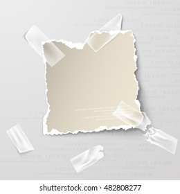 design elements, torn paper with transparent sellotape