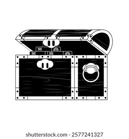 Design Elements for the Treasure Map and Treasure Hunts of the Age of Sailing. monochrome style