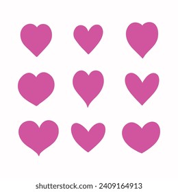 Design elements for Valentines day. Hearts set. Hand drawn hearts vector. 