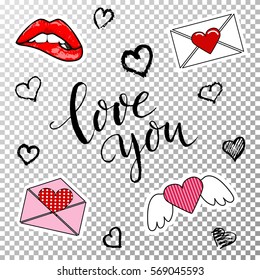 Design elements for Valentine's Day. Vector illustration