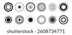 design elements. vector halftone dotted frames set