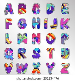 Design elements. Vector illustration of colorful abstract letters.