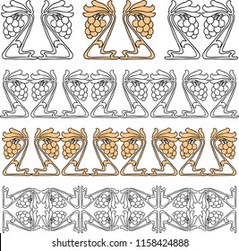 Design elements of vine in art nouveau style