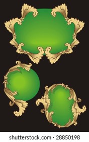 Design elements - Vintage green gold banner II