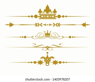 Design elements in vintage style . Great design for any purpose. Dividers vector set. Decorative element. Vector illustration