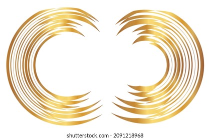 Design elements. Wave glittering lines. Abstract  glow wavy stripe on white background isolated. Brush mesh bright glow effect creative line art. Vector illustration EPS 10 art deco style for wedding 