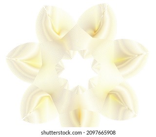 Design elements. Wave glittering lines. Abstract  glow wavy stripe on white background isolated. Brush mesh bright glow effect creative line art. Vector illustration EPS 10 art deco style for wedding 