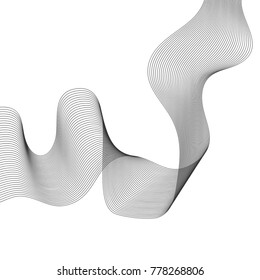 Design elements. Wave gray lines. Abstract wavy stripes on white background isolated. Creative line art. Vector illustration EPS 10.