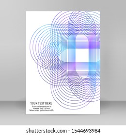 Design elements. Wave of many black lines circle ring. Abstract wavy stripes on white background isolated. Vector illustration EPS 10. Colourful waves with lines created using Blend Tool
