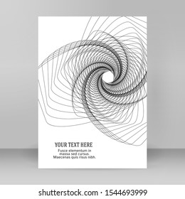 Design elements. Wave of many black lines circle ring. Abstract wavy stripes on white background isolated. Vector illustration EPS 10. Colourful waves with lines created using Blend Tool