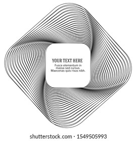 Design elements. Wave of many black lines circle ring. Abstract wavy stripes on white background isolated. Vector illustration EPS 10. Colourful waves with lines created using Blend Tool