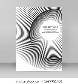 Design elements. Wave of many black lines circle ring. Abstract wavy stripes on white background isolated. Vector illustration EPS 10. Colourful waves with lines created using Blend Tool